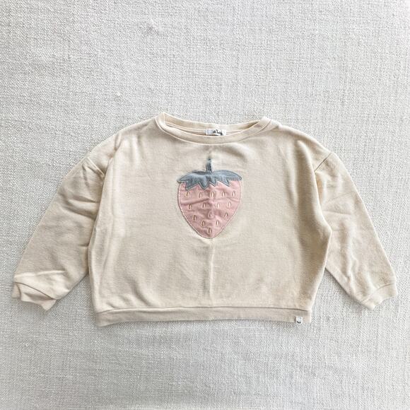 Oh Baby! Terry Strawberry Sweatshirt & Shorts Set VGUC 4 - Picture 2 of 9